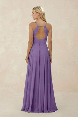 Spaghetti Strap A - Line Chiffon Bridesmaid Dress in Tahiti - KissProm Bridesmaid Dresses