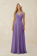 Spaghetti Strap A - Line Chiffon Bridesmaid Dress in Tahiti - KissProm Bridesmaid Dresses