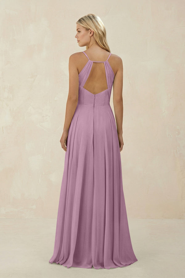 Spaghetti Strap A-Line Chiffon Bridesmaid Dress in Wisteria