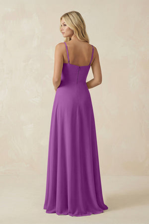 Spaghetti Strap Chiffon A - Line Bridesmaid Dress in Amethyst - KissProm Bridesmaid Dresses