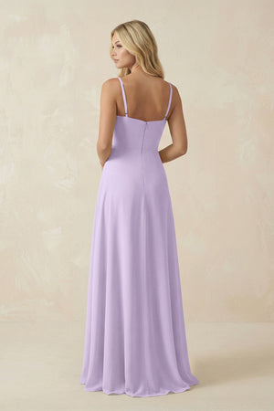 Spaghetti Strap Chiffon A - Line Bridesmaid Dress in Lavender - KissProm Bridesmaid Dresses