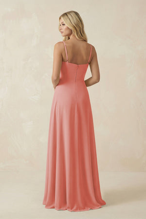 Spaghetti Strap Chiffon A - Line Bridesmaid Dress in Mulberry - KissProm Bridesmaid Dresses