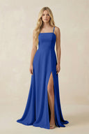 Spaghetti Strap Chiffon A - Line Bridesmaid Dress in Royal Blue - KissProm Bridesmaid Dresses