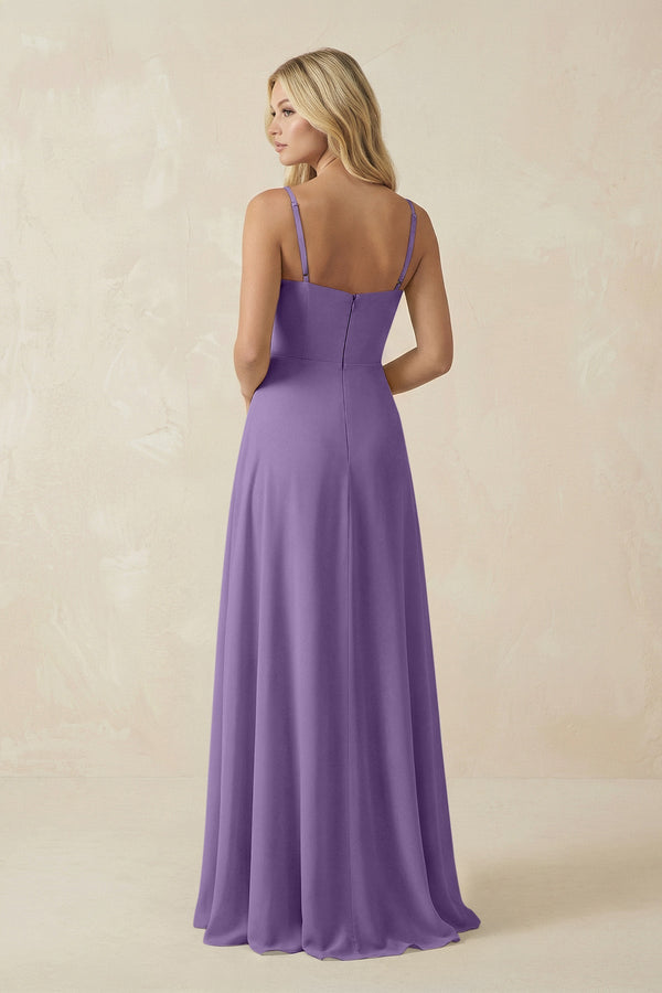 Spaghetti Strap Chiffon A - Line Bridesmaid Dress in Tahiti - KissProm Bridesmaid Dresses