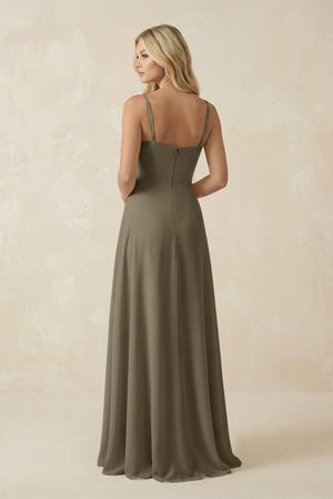 Spaghetti Strap Chiffon A - Line Bridesmaid Dress in Willow Green - KissProm Bridesmaid Dresses
