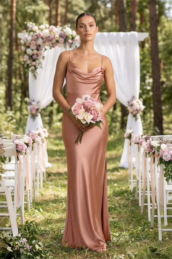rosette bridesmaid dresses Kamari Draped Rosette Shoulder Gown – Tadashi Shoji Official Online Boutique main image 0