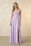 Spaghetti Straps Chiffon A-Line Bridesmaid Dress in Lavender - KissProm BRIDESMAID DRESSES