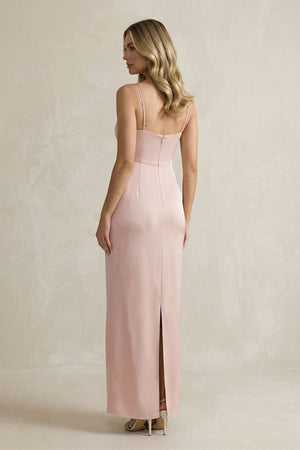 Spaghetti Straps Sheath Bridesmaid Dress in English Rose - KissProm Bridesmaid Dresses