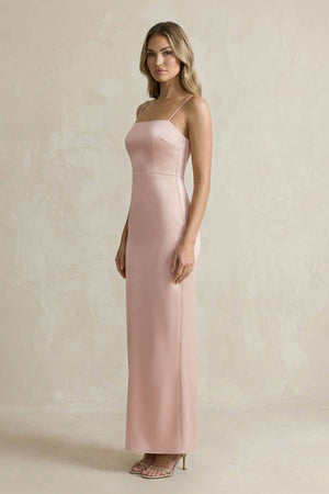 Spaghetti Straps Sheath Bridesmaid Dress in English Rose - KissProm Bridesmaid Dresses