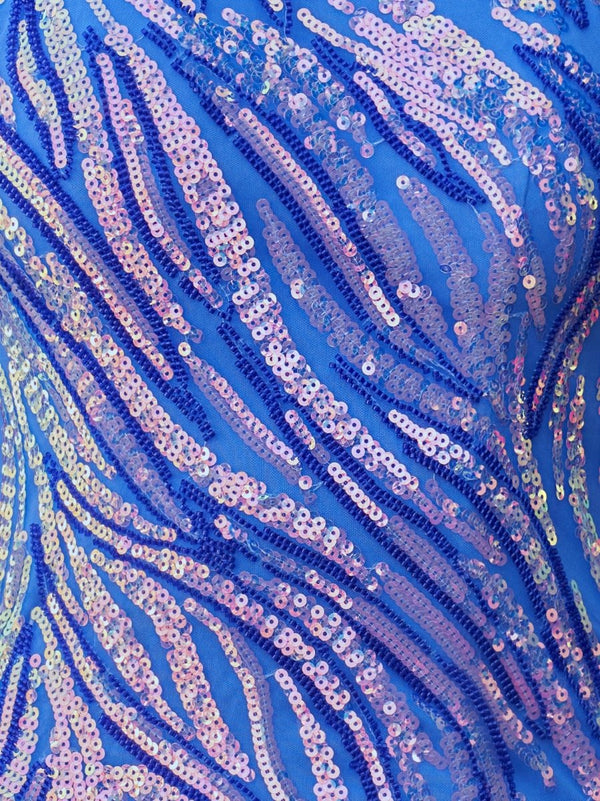 Sparkly Blue One Shoulder Sequins Mini Party Dresses with Fringes - KissProm