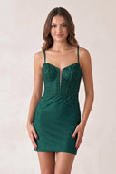 Dark Green Bodycon Spaghetti Straps Homecoming Dress - KISSPROM