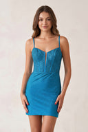 Bodycon Spaghetti Straps Homecoming Dress-KissProm