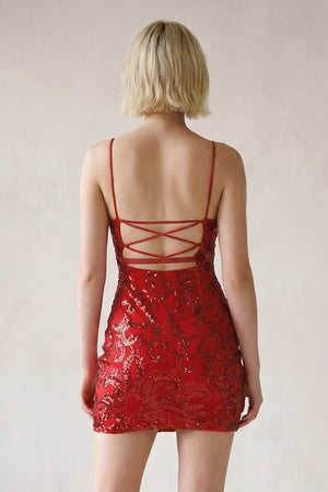 Sparkly Dark Green Spaghetti Straps Sequins Short Homecoming Dress