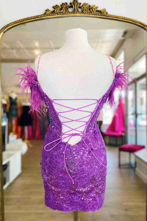 Honora |Sheath Off the Shoulder Lace Homecoming Dress