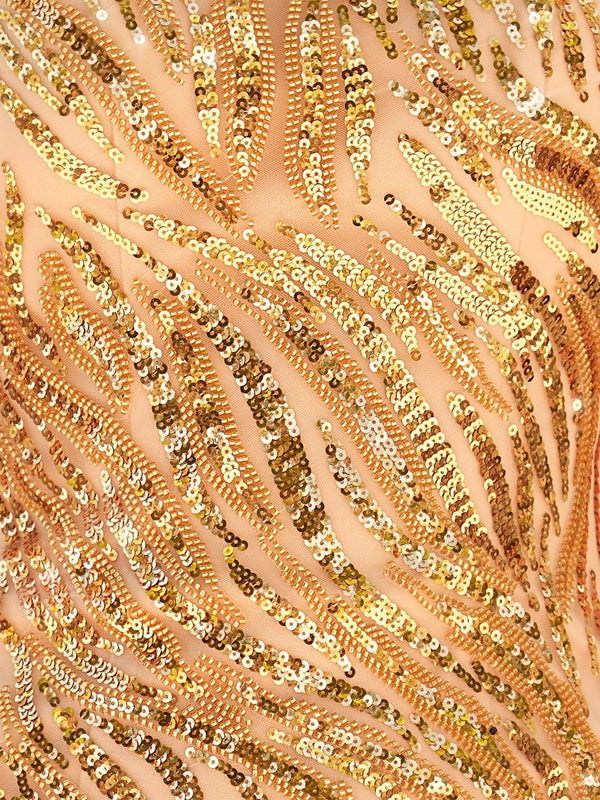 Eleri | Sparkly Sheath Spaghetti Straps Gold Short Homecoming Dress with Tassel