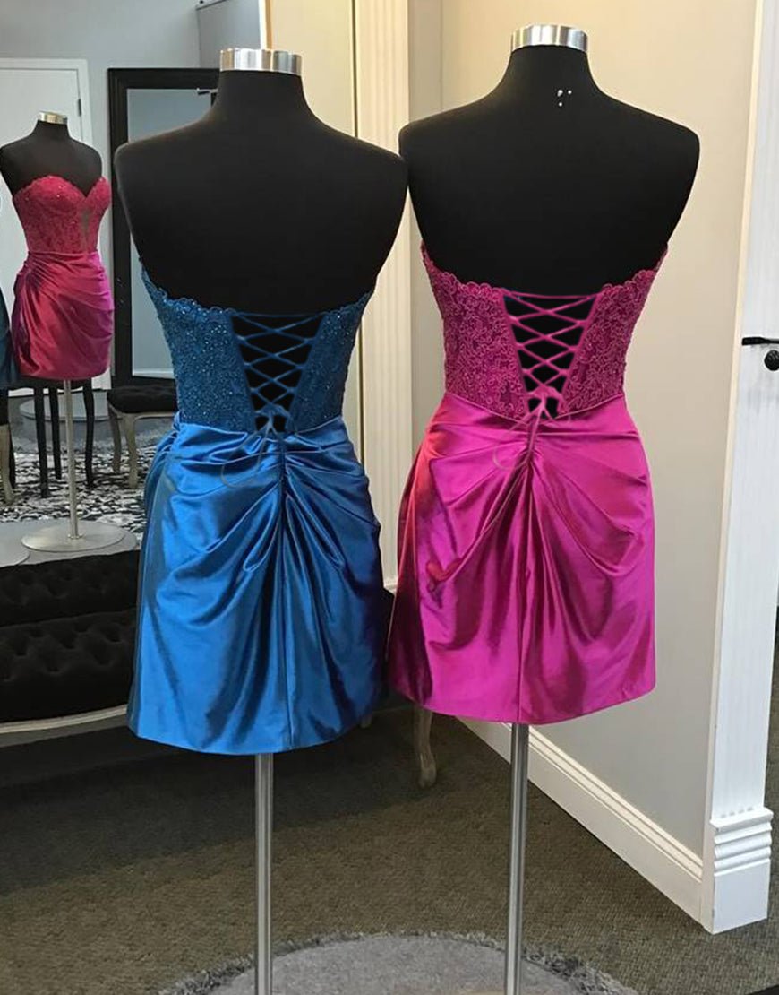 Sparkly Black Strapless Beaded Appliques Homecoming Dress