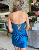 Sparkly Black Strapless Beaded Appliques Homecoming Dress