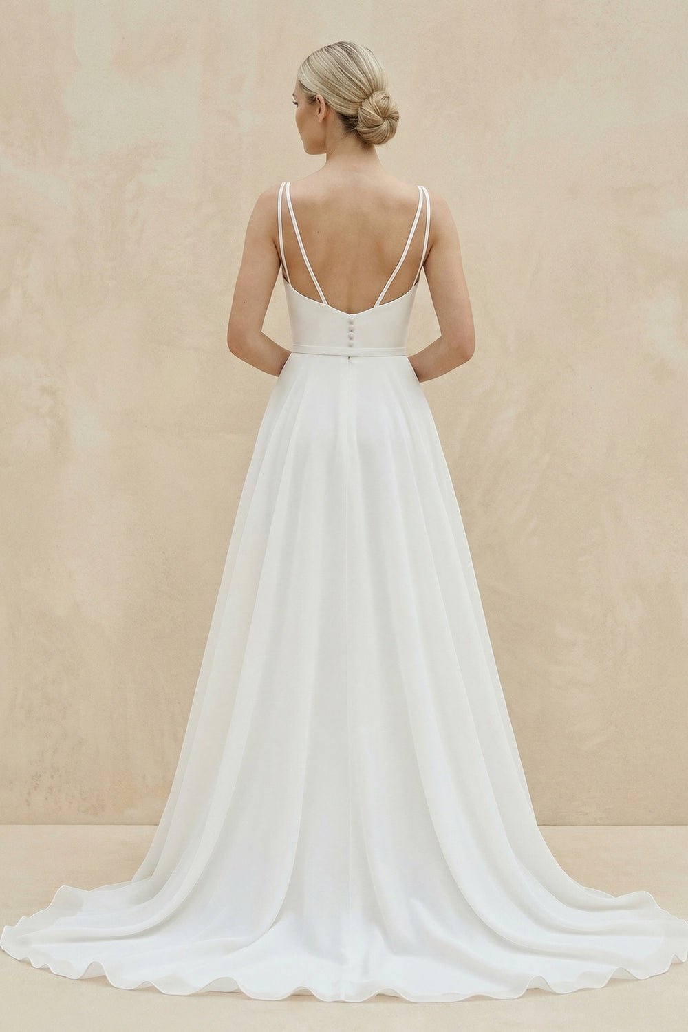 Chaming A-Line Square Neck White Wedding Dresses – Wedding Dresses by KissProm | Available at KissProm
