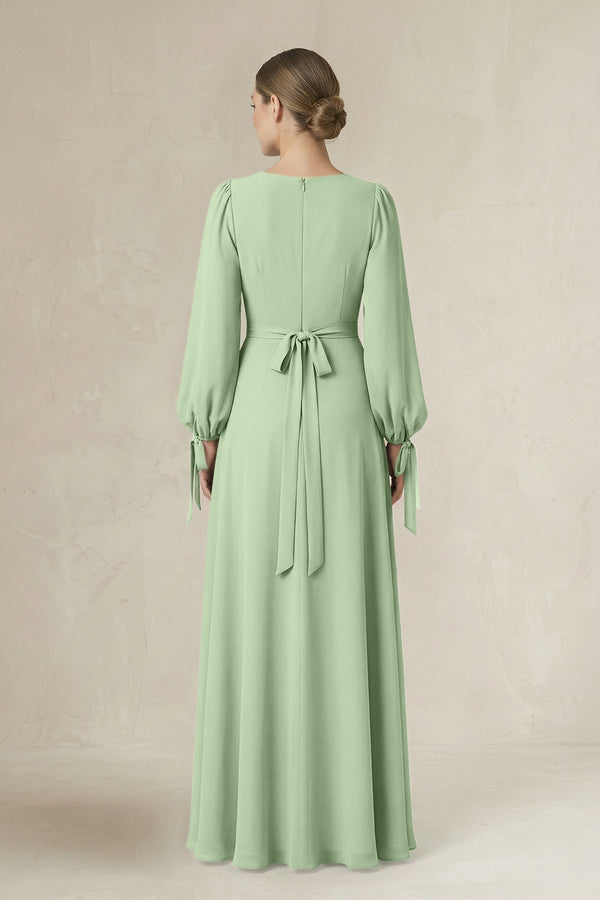 square neck sage green dress Sage Green Tulle Long Square Neck Illusion Prom Dress main image 0