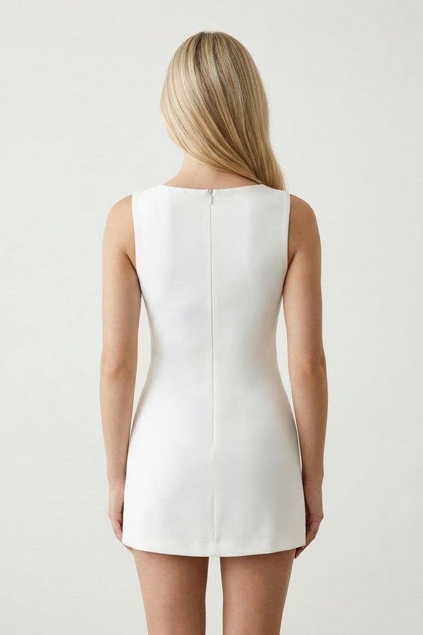 white graduation dress square neckline Berylove Women Ivory Graduation Dress A Line Square Neck Midi Dress, Ivory / US8