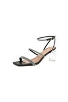 Square Open Toe Rhinestone Straps Party Shoes - KissProm