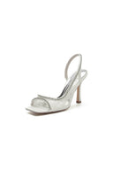 Square PeepToe Beaded Lace Wedding Shoes