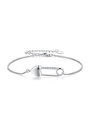Sterling Silver Bracelet Chain with Heart Pin - KissProm