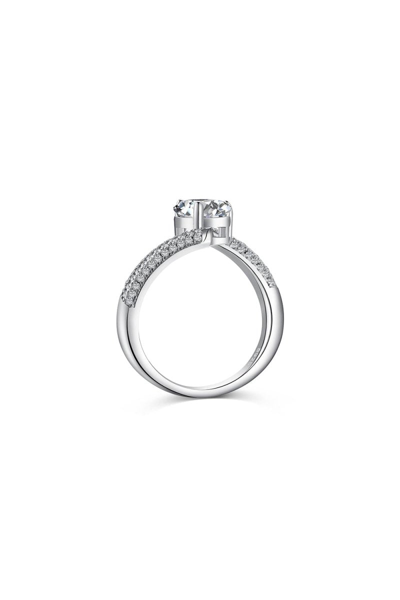 Sterling Silver Crushed Ice Pear Cut White Gemstone Wedding Ring - KissProm