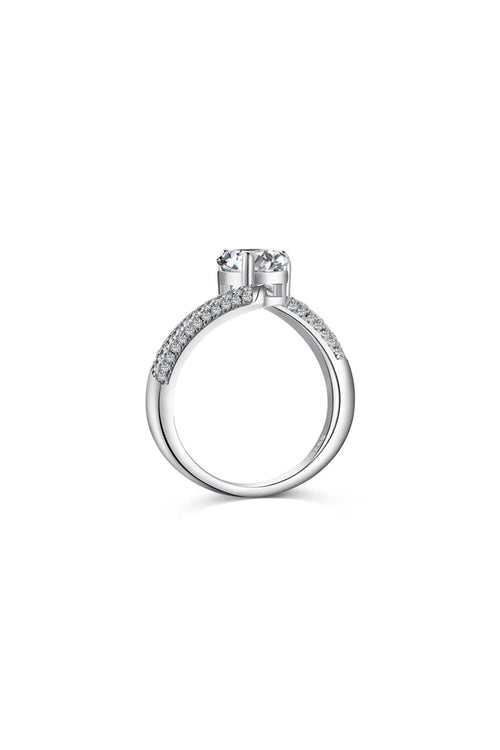 Sterling Silver Crushed Ice Pear Cut White Gemstone Wedding Ring - KissProm