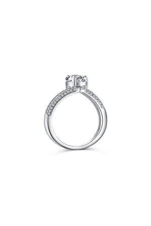 Sterling Silver Crushed Ice Pear Cut White Gemstone Wedding Ring - KissProm