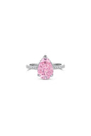 Sterling Silver Pear Cut Radiant Zircon Engagement Ring