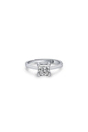 Sterling Silver Simple Square Zircon Ring - KissProm