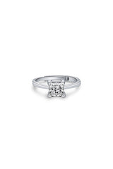 Sterling Silver Simple Square Zircon Ring - KissProm