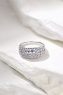 Sterling Silver White Zircon Band Ring - KissProm