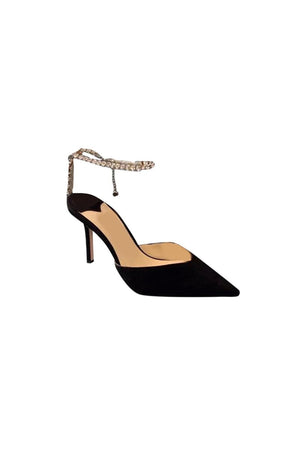 Off White Stiletto Ankle High Heel Sandals - KissProm