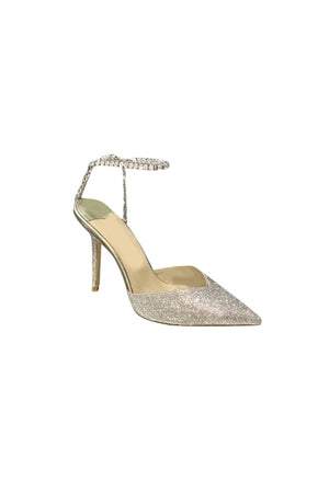 Off White Stiletto Ankle High Heel Sandals - KissProm