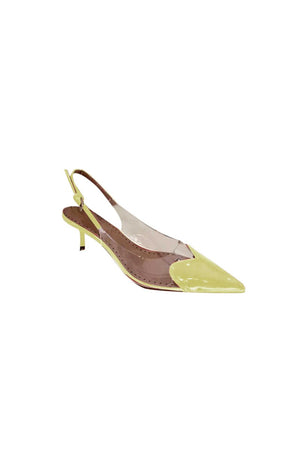 Yellow Stiletto Heel Mid Heel Sandals - KissProm