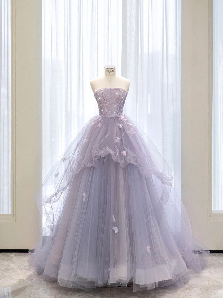 Tulle Ball Gown Sweetheart Lace-Up Back Sleeveless Quinceanera Dress