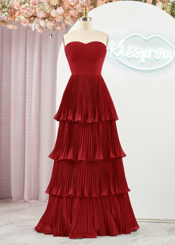 knee length dresses for ladies Jessamy Off-Shoulder Layered Bubble Hem Corset Mini Dress in True Red main image 0