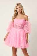 A-Line Pleated Tulle Homecoming Dress - KissProm