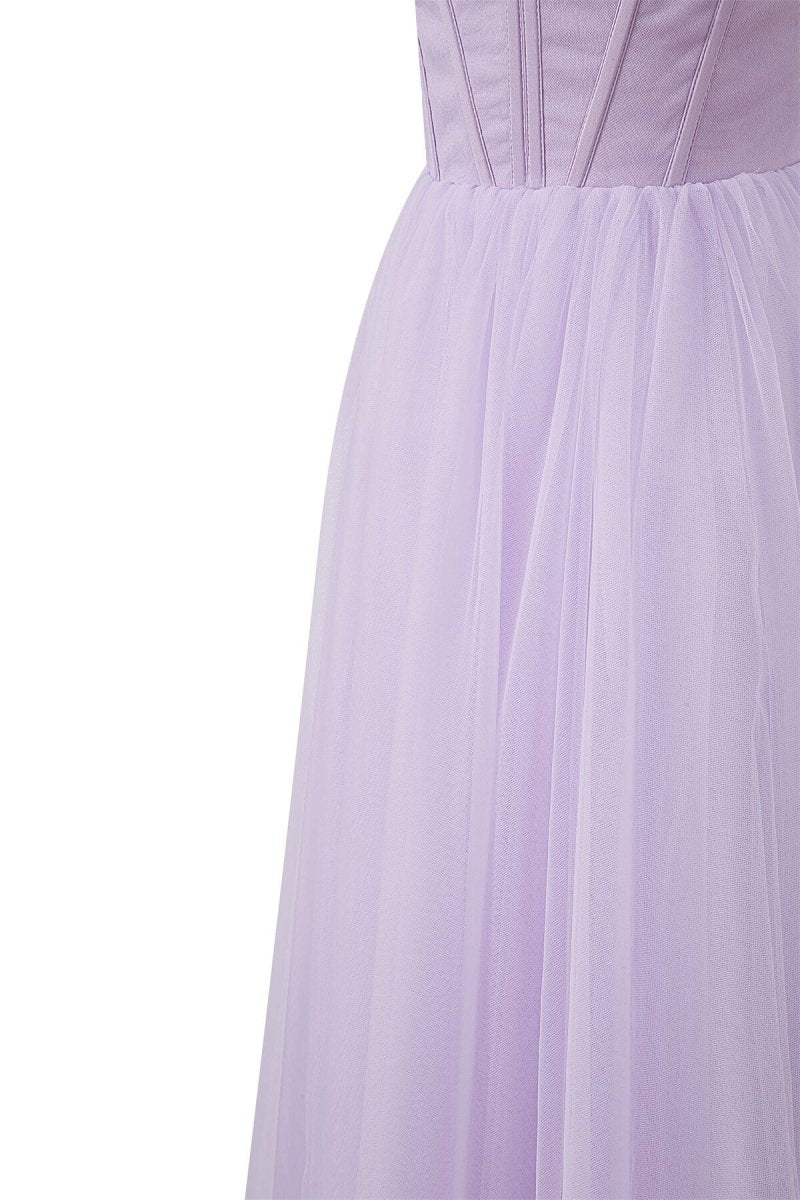 Strapless Puffy Midi Tulle Dress Strapless Puffy Midi Tulle Dress