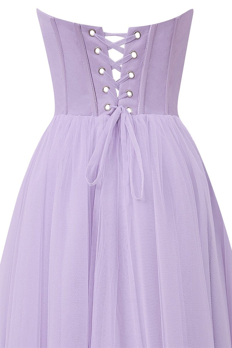 Strapless Puffy Midi Tulle Dress Strapless Puffy Midi Tulle Dress