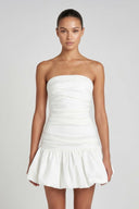 Strapless Ruched A-Line Graduation Dress With Ruffled – Graduation Dresses by KissProm | Available at KissProm