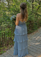 Khalani | Strapless Emerald Green Ruffle Multi - Layer Long Prom Dress - KissProm