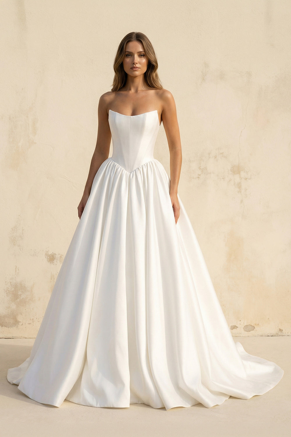 Ball Gown Strapless Satin Wedding Dresses – Wedding Dresses by KissProm | Available at KissProm