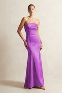 Strapless Satin Mermaid Bridesmaid Dress in Amethyst - KissProm Bridesmaid Dresses