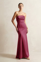 Strapless Satin Mermaid Bridesmaid Dress in Desert Rose - KissProm Bridesmaid Dresses