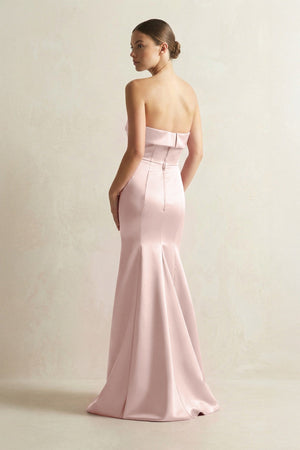 Strapless Satin Mermaid Bridesmaid Dress in English Rose - KissProm Bridesmaid Dresses