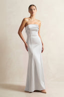 Strapless Satin Mermaid Bridesmaid Dress in Frost - KissProm Bridesmaid Dresses