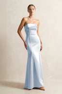 Strapless Satin Mermaid Bridesmaid Dress in Ice - KissProm Bridesmaid Dresses